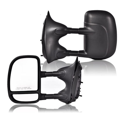 G-PLUS Manual Towing Side Mirrors Compatible With Only 1999-2016 Super Duty F250 F350 F450 F550 Models,Driver & Passenger Side Mirror Set Black