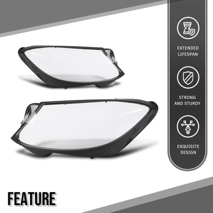 G-PLUS Headlight Lens Cover Compatible with Benz W222 S-Class 2014 2015 2016 2017 Left & Right Front Headlamp Lens Cover Clear