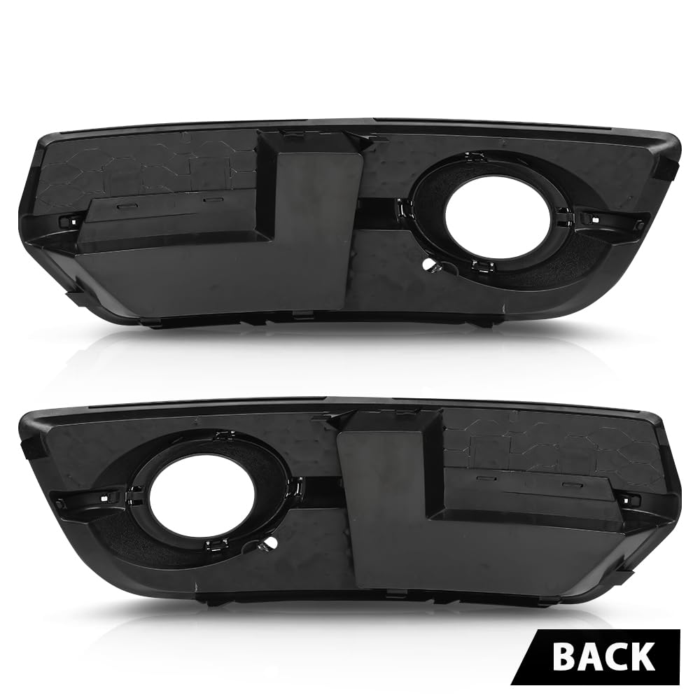 G-PLUS Pair Front Fog Light Cover Bezel, Compatible with Audi Q5 2009-2012, LH Driver & RH Passenger 2PCS, Gloss Black, 8R0807682A01C, 8R0807681A01C