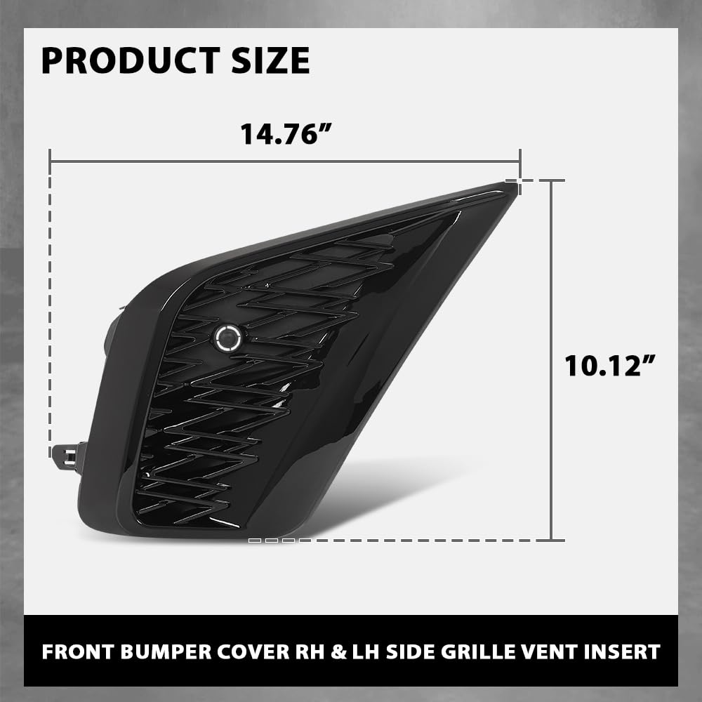 G-PLUS Front Bumper Grille Vent Insert Outer Fog Light Hole Cover Pair Compatible with LX NX300 Base/F Sport/Luxury 2018-2021 LX1038135, LX1039135, 5314278090 Gloss Black