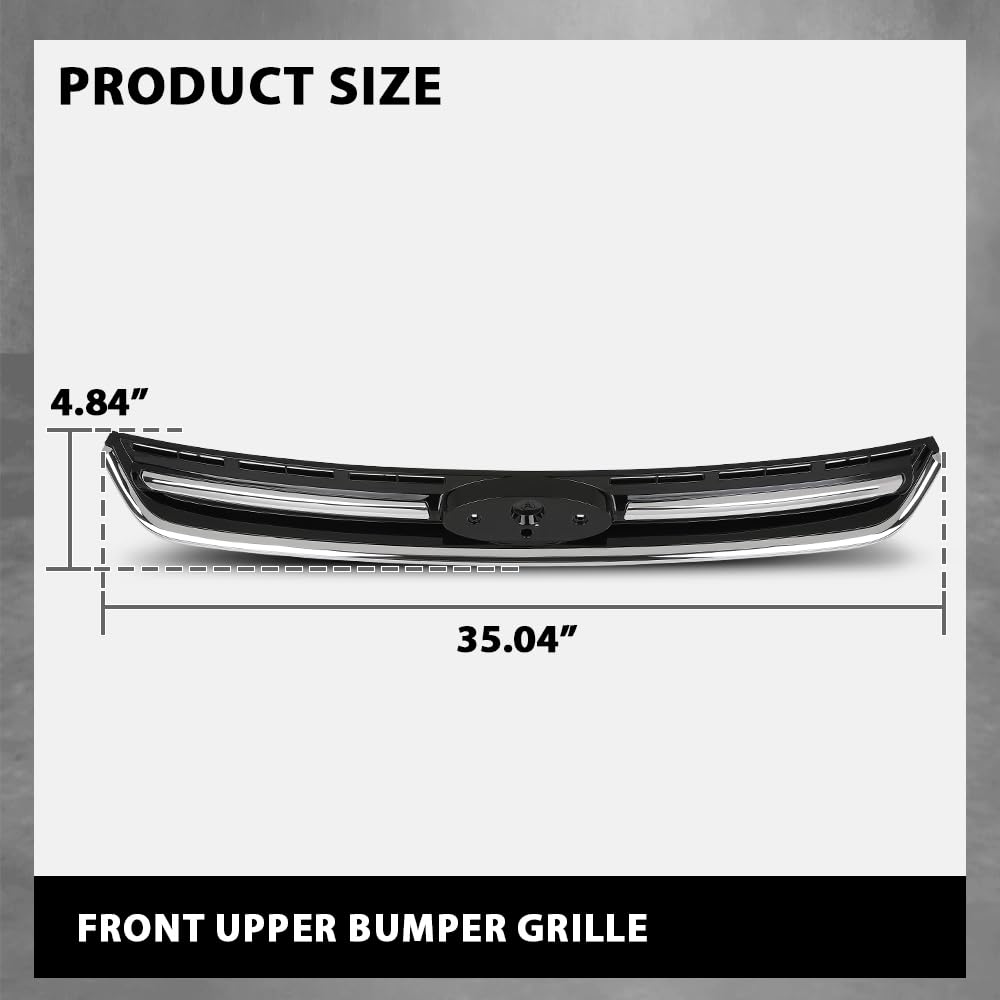 G-PLUS Front Upper Bumper Grille Grill W/Chrome Molding, Compatible with Ford Esacpe 2013-2016, CJ5Z8200DD, FO1200541