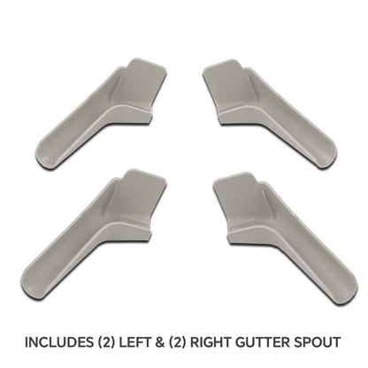 G-PLUS RV Rain Gutter Spout Long Version Left and Right Grey Gutter Spout 3 1/2" Long 4pcs