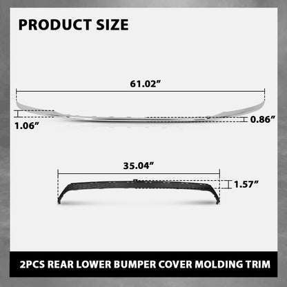 G-PLUS Rear Lower Bumper Cover Molding Trim Compatible with Honda Accord Sedan 4 Door 2016-2017 Black 2PCS