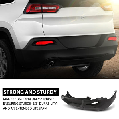 G-PLUS Rear Bumper Cover Fascia, Compatible with Jeep Cherokee 2014-2018, Fit Models with Park Assist Sensor Holes, CH1100A03, 187-01816E