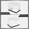 G-PLUS Clear Boxing Glove Display Case Acrylic Display case Fit for Full Size Boxing Glove Storage Box Dustproof UV Protection Cabinet with Carbon Fiber Skin Base and Removable Mirror Base