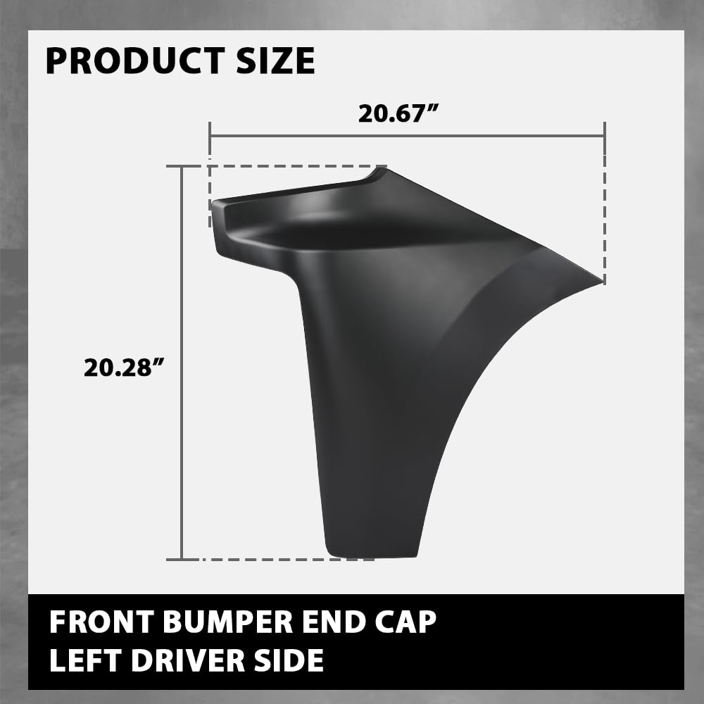 G-PLUS Front Bumper End Cap Extension Trim Left Driver Side Compatible with Chevy Silverado 1500 2019-2022 Replacement for GM1016110