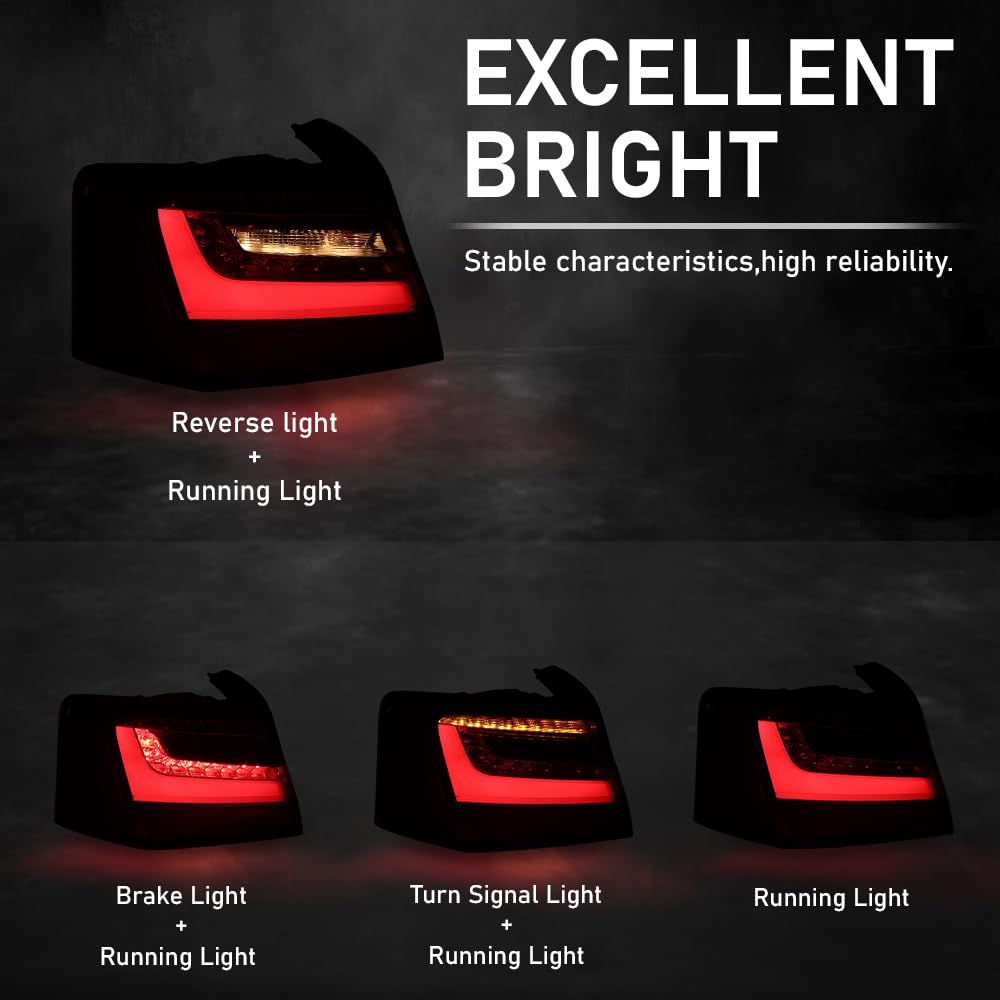G-PLUS LED Tail Light Assembly Rear Brake Lamp Left Compatible with Audi A6 C7 2012-2016,Not Fit for S Line/TDI / S6 Model 4G5945093A Luces Traseras Faros Traseros