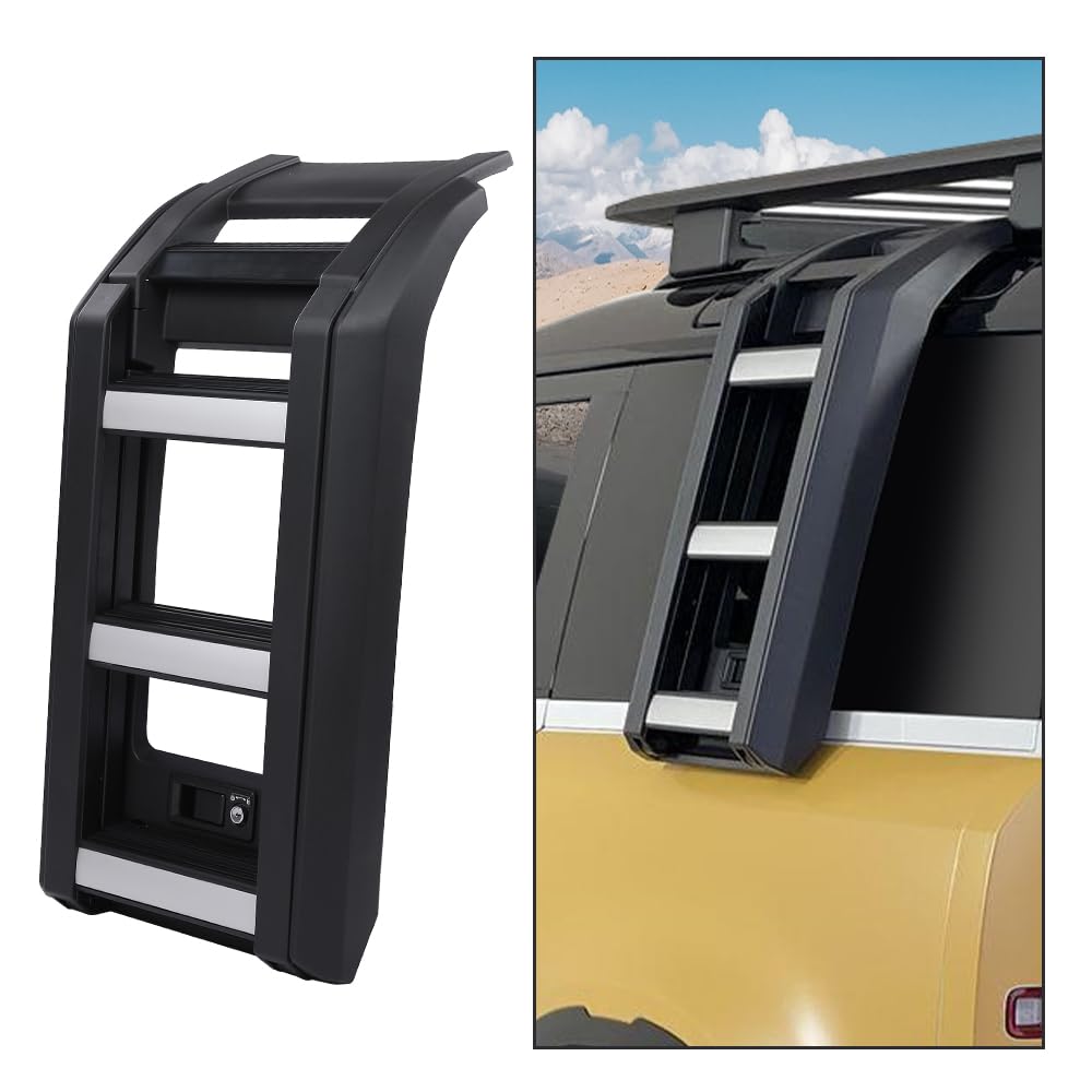 G-PLUS Side Roof Rack Side Access Ladder Compatible with Land Rover Defender 110 2020-2023/Compatible with Land Rover Defender 90 2021-2023 VPLER0172/VPLER0189