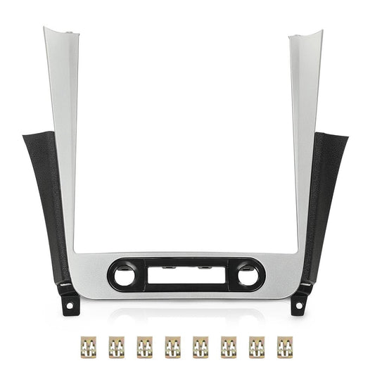 G-PLUS Radio Dash Bezel Trim Vent Compatible with Chevy Malibu 2008-2012 Sliver & Black Dashboard Cover