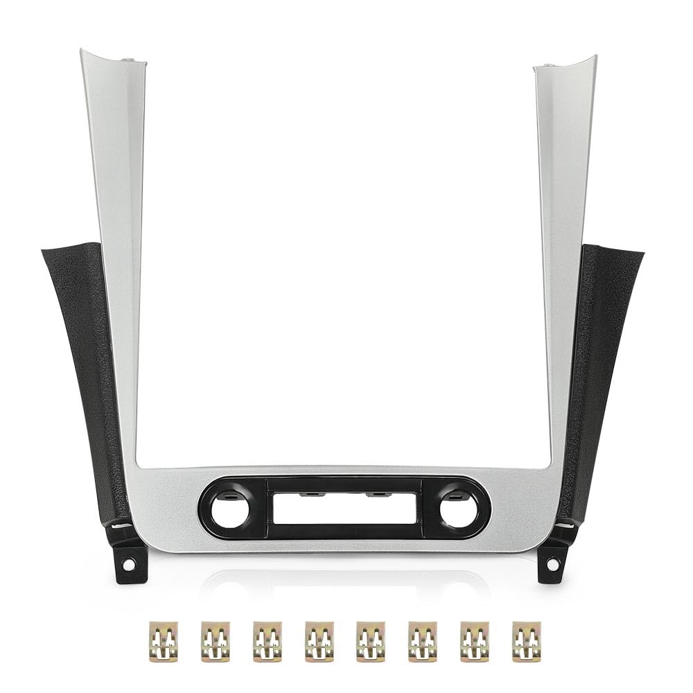 G-PLUS Radio Dash Bezel Trim Vent Compatible with Chevy Malibu 2008-2012 Sliver & Black Car Radio Dashboard Cover