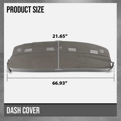 G-PLUS TPE Dash Cover Skin Dash Cover Overlay Skin Compatible with Dodge Ram 1500 2002 2003 2004 2005 / Dodge Ram 2500 3500 2003 2004 2005 Gray