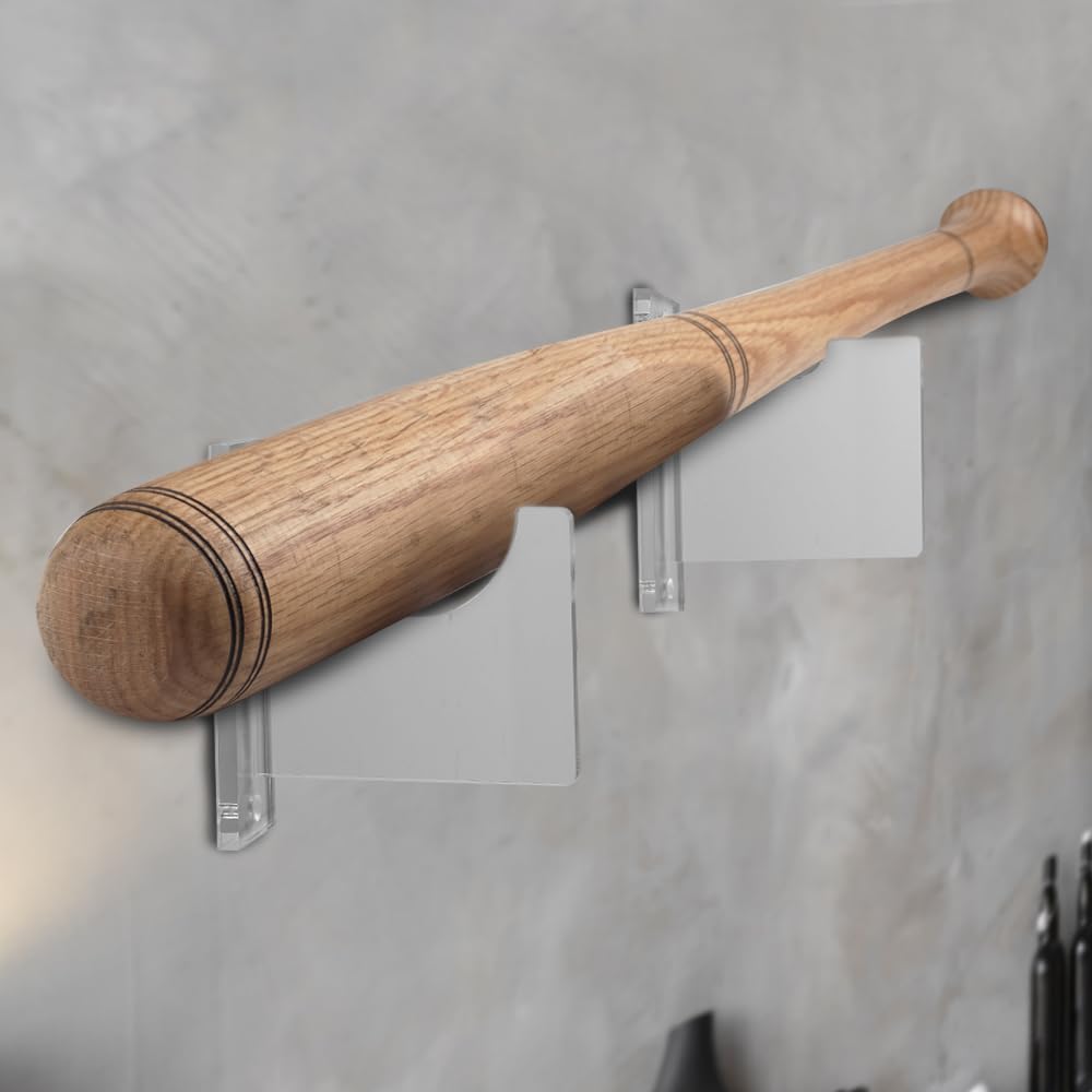 G-PLUS Baseball Bat Wall Mount for Horizontal Display, Alternative to Display Case, Clear Acrylic Mount Hanger Rack
