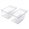 G-PLUS Crisper Drawer Pan 2PCS Compatible with Frigidaire, Kenmore, Crosley, Westinghouse, Gibson, Kelvinator 240337102, 240337108, 891037 Clear