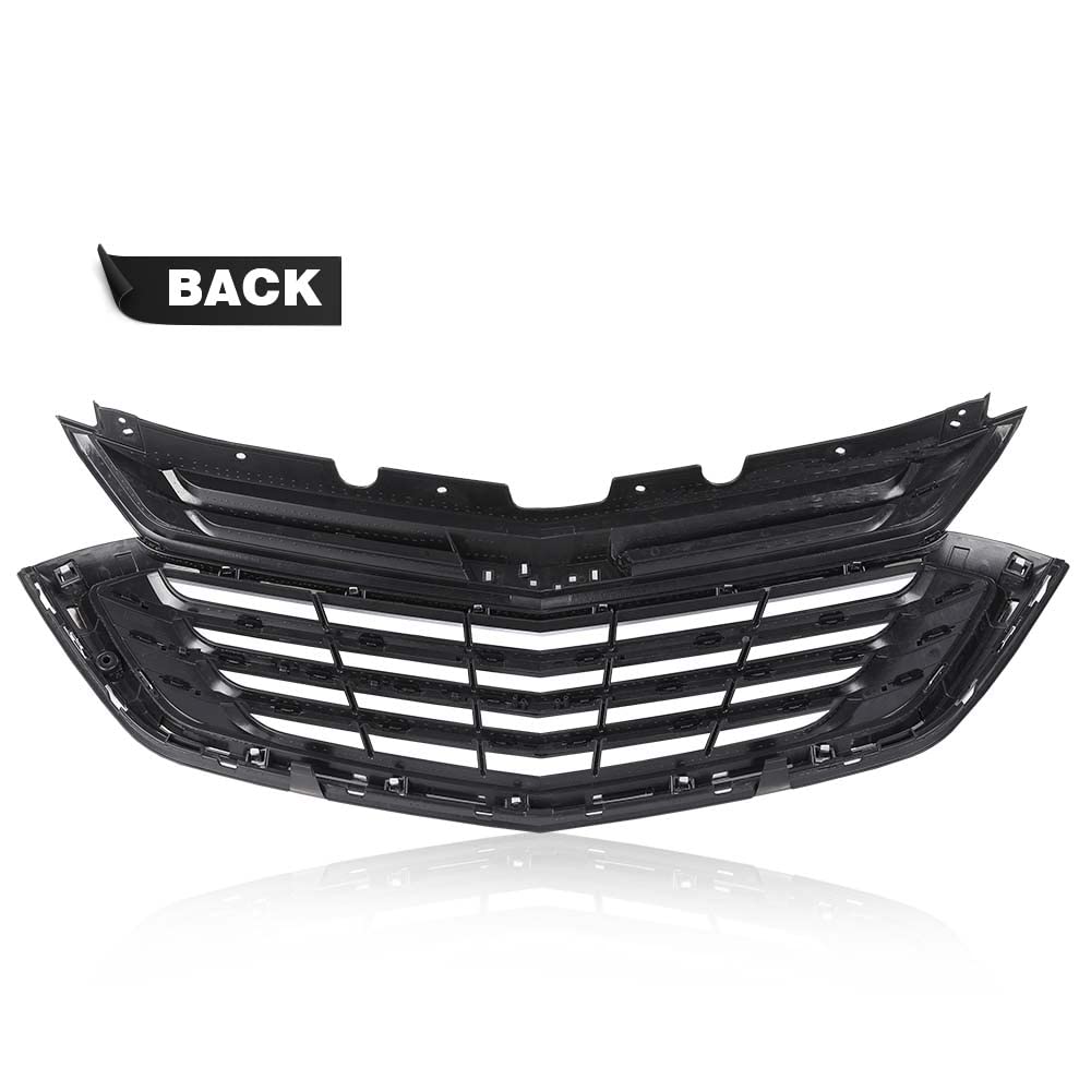 G-PLUS Front Bumper Upper Grille Grill, Compatible with Chevy Equinox 2018 2019 2020, Black & Chrome