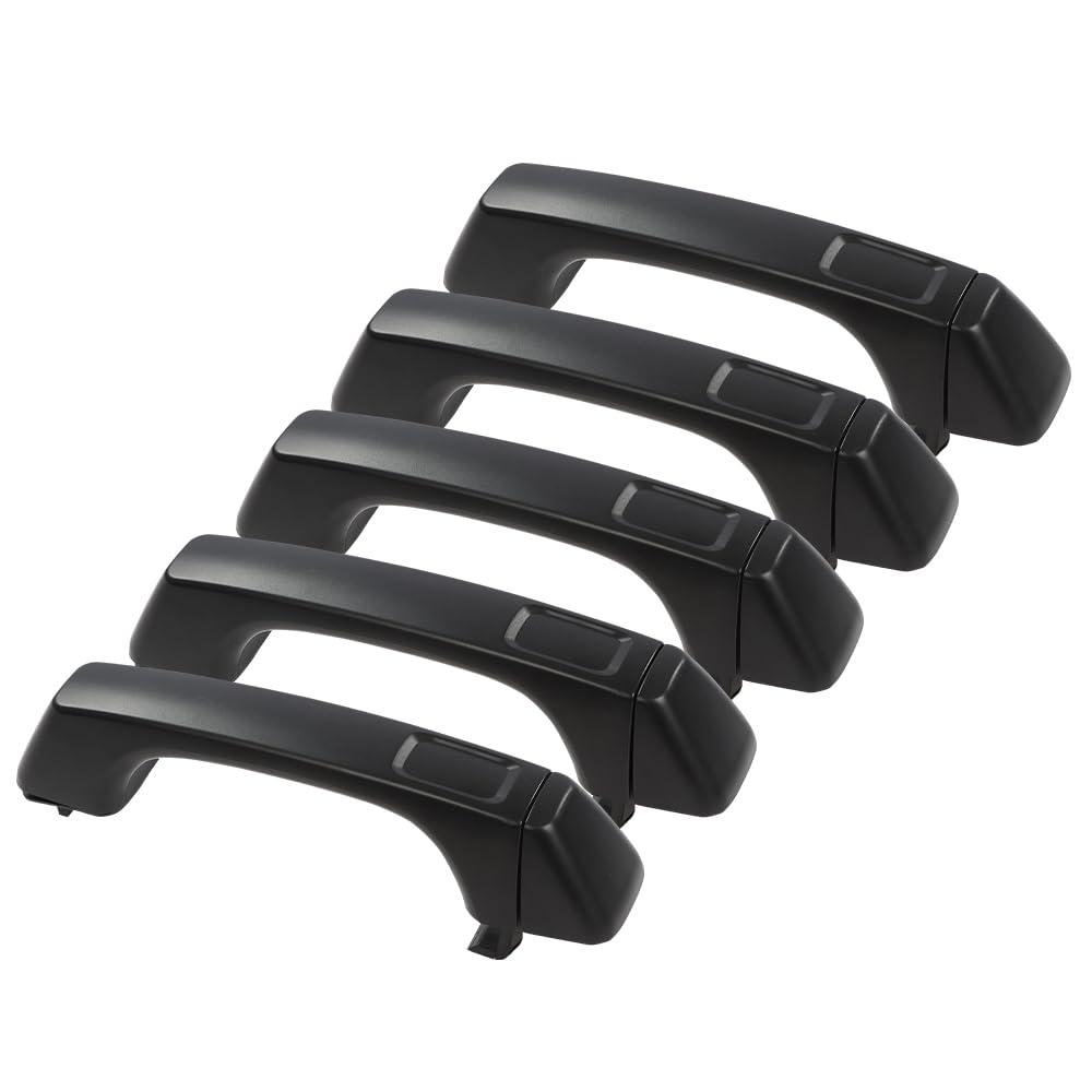 G-PLUS Door Handle Set Compatible with Hummer H3 2006-2010 15296933 15794314 25957909, 25957911 Front and Rear Set of 5 Black