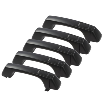 G-PLUS Door Handle Set Compatible with Hummer H3 2006-2010 15296933 15794314 25957909, 25957911 Front and Rear Set of 5 Black