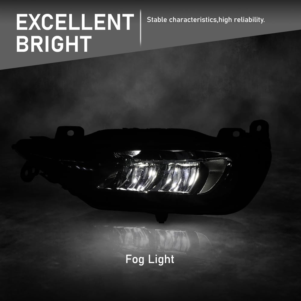 G-PLUS Left Side Front Bumper Fog Light Fog Lamp Compatible with Volvo XC90 XC60 S90 V90 2016 2017 2018 2019 2020 2021 2022 2023 2024 31395865 Black