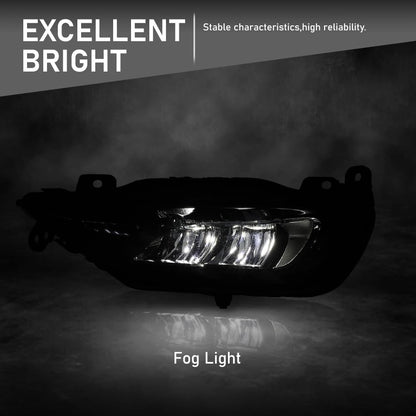 G-PLUS Left Side Front Bumper Fog Light Fog Lamp Compatible with Volvo XC90 XC60 S90 V90 2016 2017 2018 2019 2020 2021 2022 2023 2024 31395865 Black