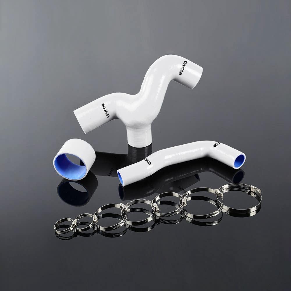 G-PLUS Turbo Intercooler Silicone Hose 3PCS Compatible with Subaru Impreza GC8 / GDB 1996-2006, White