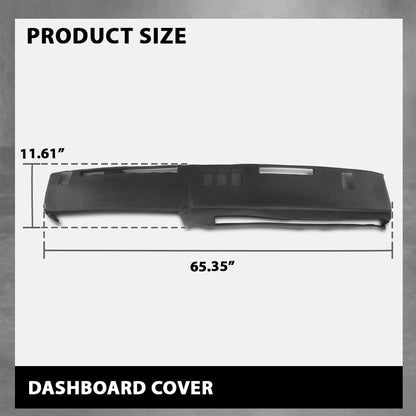 G-PLUS TPE Dashboard Dash Cover w/Adhesive, Compatible with Chevy GMC Full Size Pickup 1981-1987, Fit Chevy GMC SUV 1981-1991, Dash Board Overlay, 18601NTL