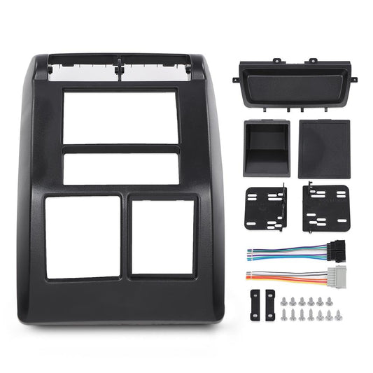 G-PLUS Double Din Radio Dash Cover Kit Compatible with Jeep Wrangler TJ 1997 1998 1999 2000 2001 2002 95-6549 Dash Stereo Mounting Bezel Panel