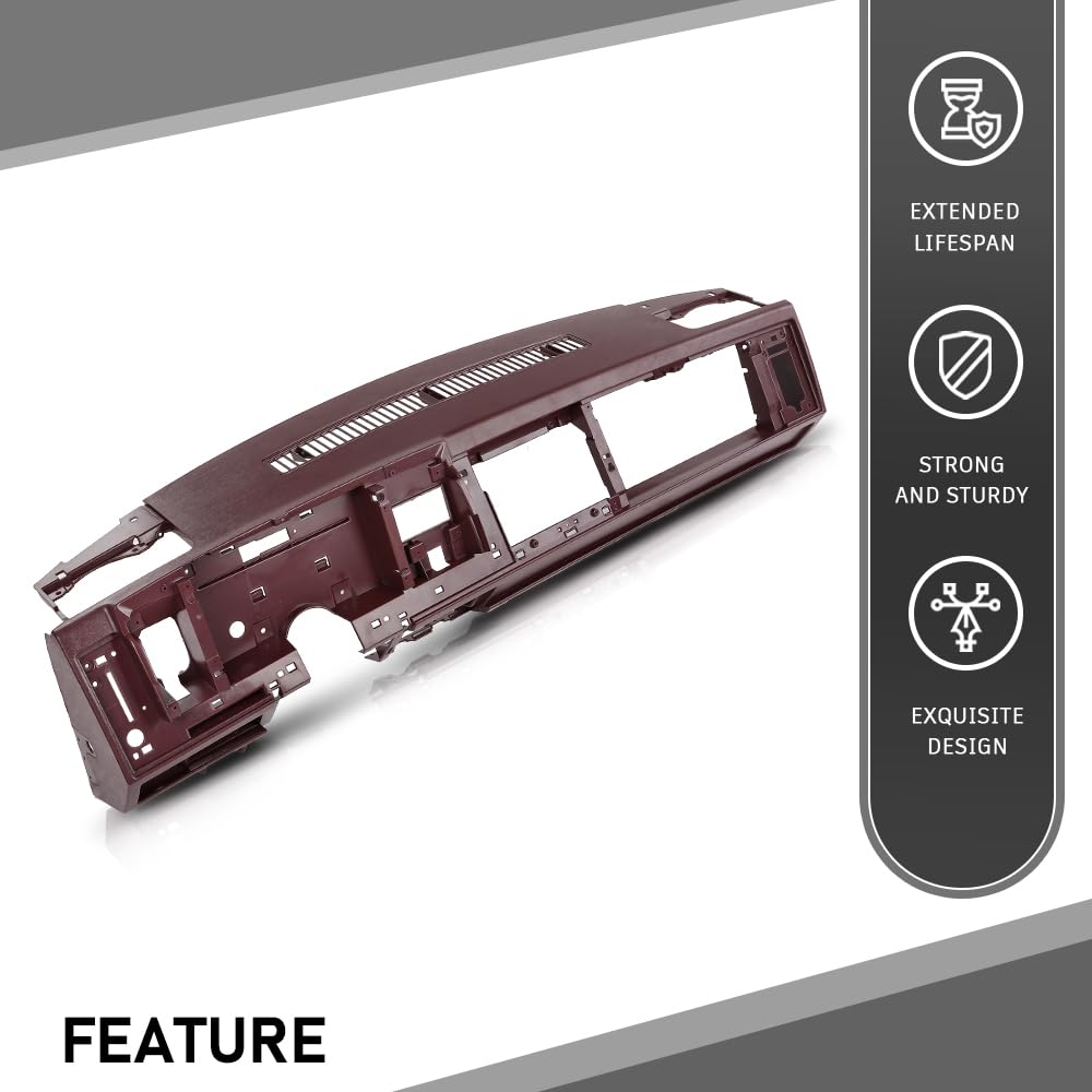 G-PLUS Dash Dashboard Core Compatible with 1988-1994 Chevy & GMC Truck Fit 1992 1993 1994 Chevy Blazer GMC Yukon Suburban Red ABS