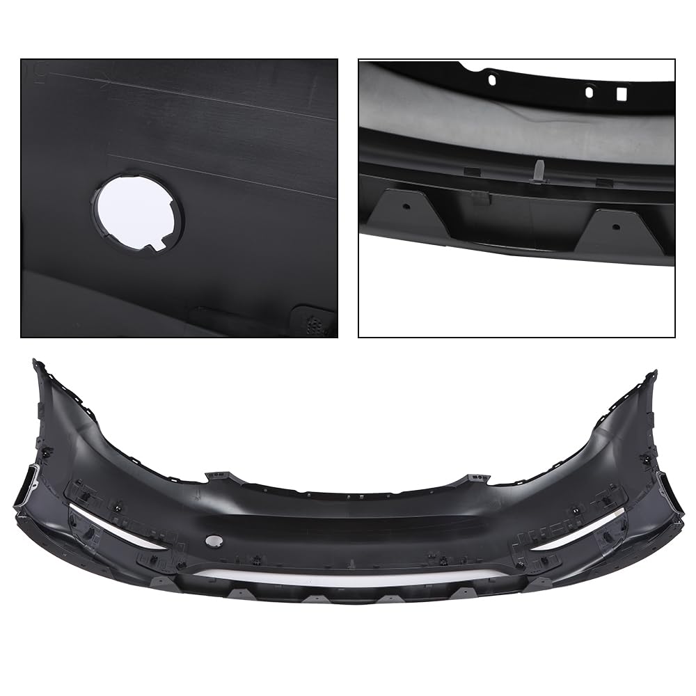 G-PLUS Front Bumper Cover Compatible with Tesla Model Y 2020 2021 2022 2023 w/Park Sensor Hole, 149374500A, 1493736S0A, Black Primed