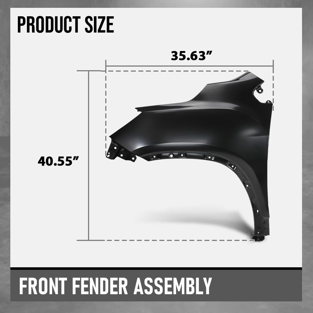 G-PLUS Front Left Driver Side Fender Assembly Compatible with Chevy Trax 2017-2022 GM1240403, 42334473 Black