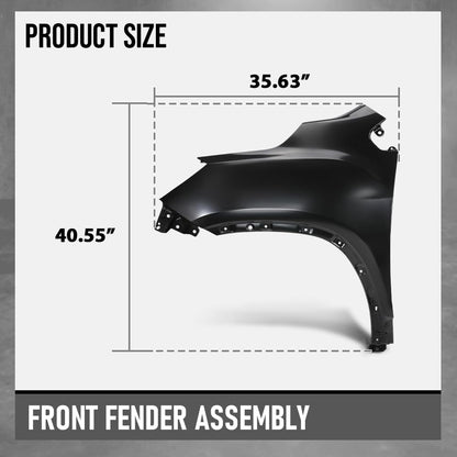 G-PLUS Front Right Passenger Side Fender Assembly Compatible with Chevy Trax 2017-2022 GM1241403, 42334474 Black