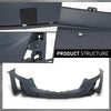 G-PLUS 1PC Front Bumper Cover Compatible with Cadillac XT6 Luxury 2020 2021 2022 2023 2024, 577443677, 343777787, Black