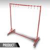 G-PLUS 5ft-7ft Adjustable Paint Stand Automotive Painting Rack 8 Hooks w/ 4 Swiveling Wheels Auto Body Stand for Painting Drying Rack Red