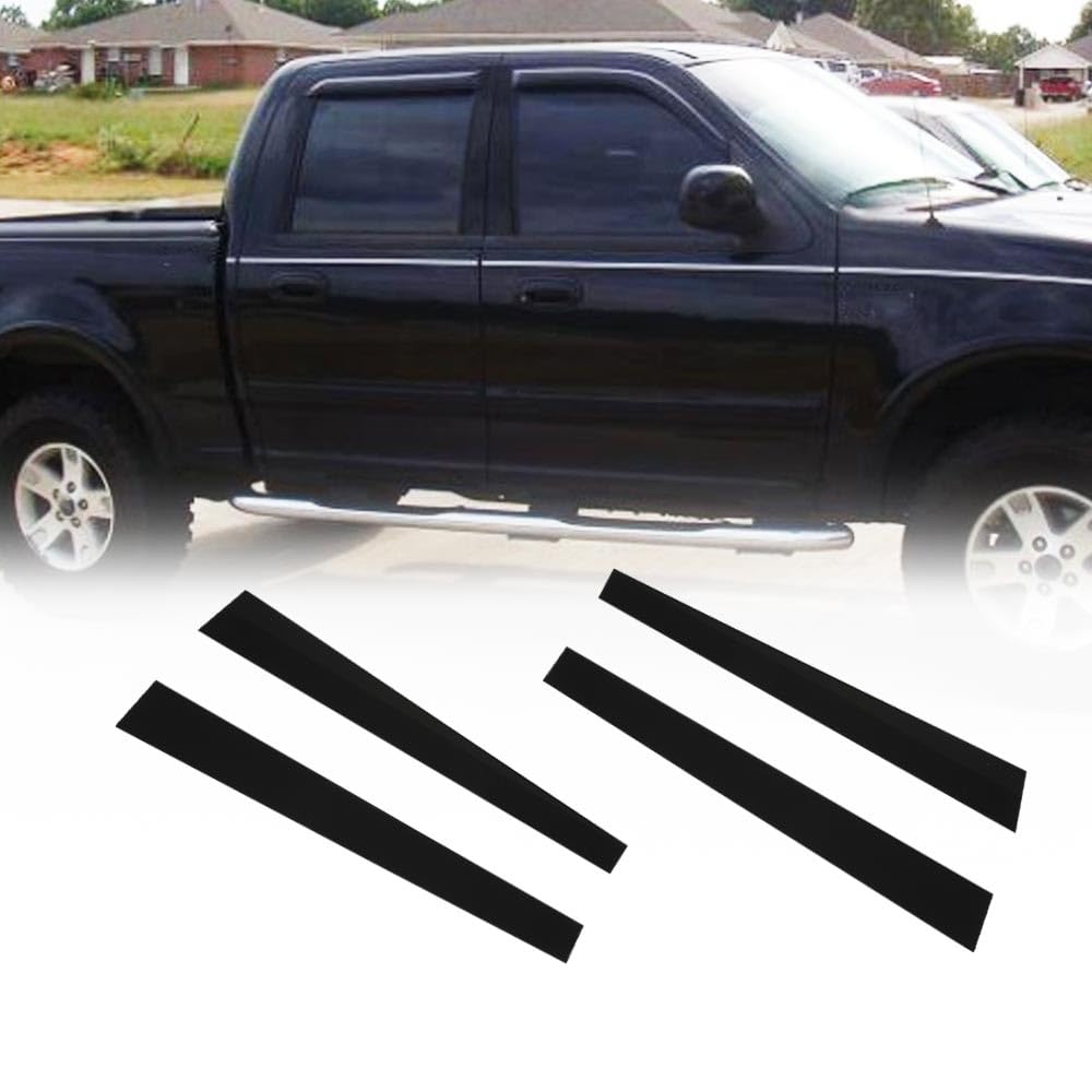 G-PLUS Window Pillar Posts Molding Trim Compatible with 1997-2003 Ford F150 SUPERCREW/Crew/Harley Pillar Posts Set Door Trim Mirror Cover 4 PCS