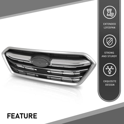 G-PLUS Front Replacement Grille Grill Chrome Compatible with Subaru Outback 2018-2019 91121AL16B, SU1200173