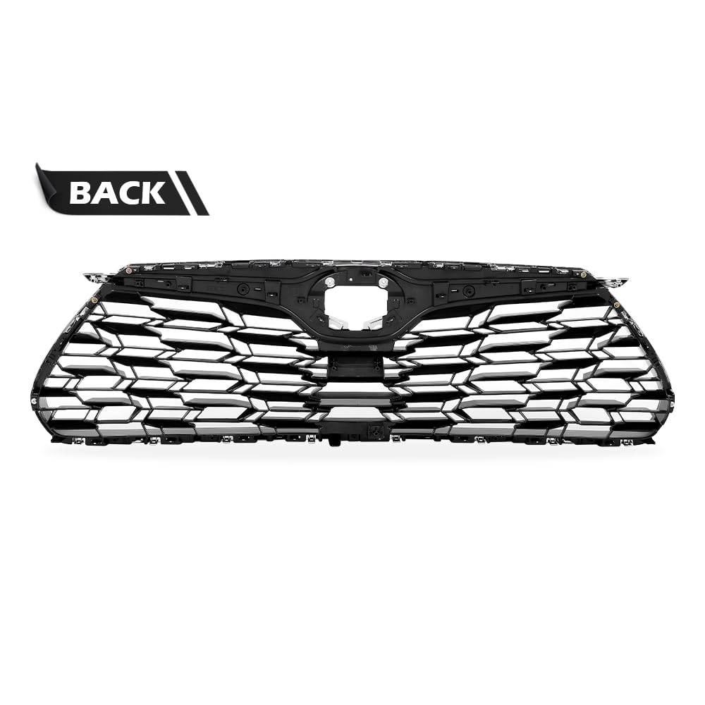 G-PLUS Front Bumper Upper Grille Chrome Trim Grill Compatible with Toyota Highlander 2020 2021 2022, Not fit XSE models 531010E370, TO1200456 Silver