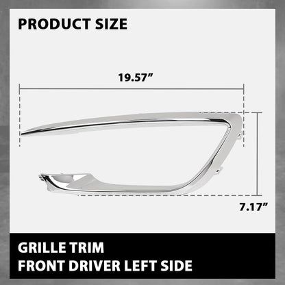 G-PLUS Front Left Bumper Grille Trim Molding Fog Light Trim Chrome, Compatible with Lincoln MKZ 2017-2020, Driver Side, HP5Z15266AB, FO1046105