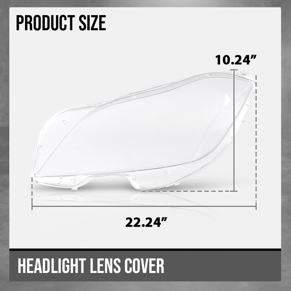G-PLUS Headlight Lens Cover Compatible with Benz CLS W218 CLS350 CLS500 CLS550 2010 2011 2012 2013 2014 Left & Right Front Headlamp Lens Cover Clear