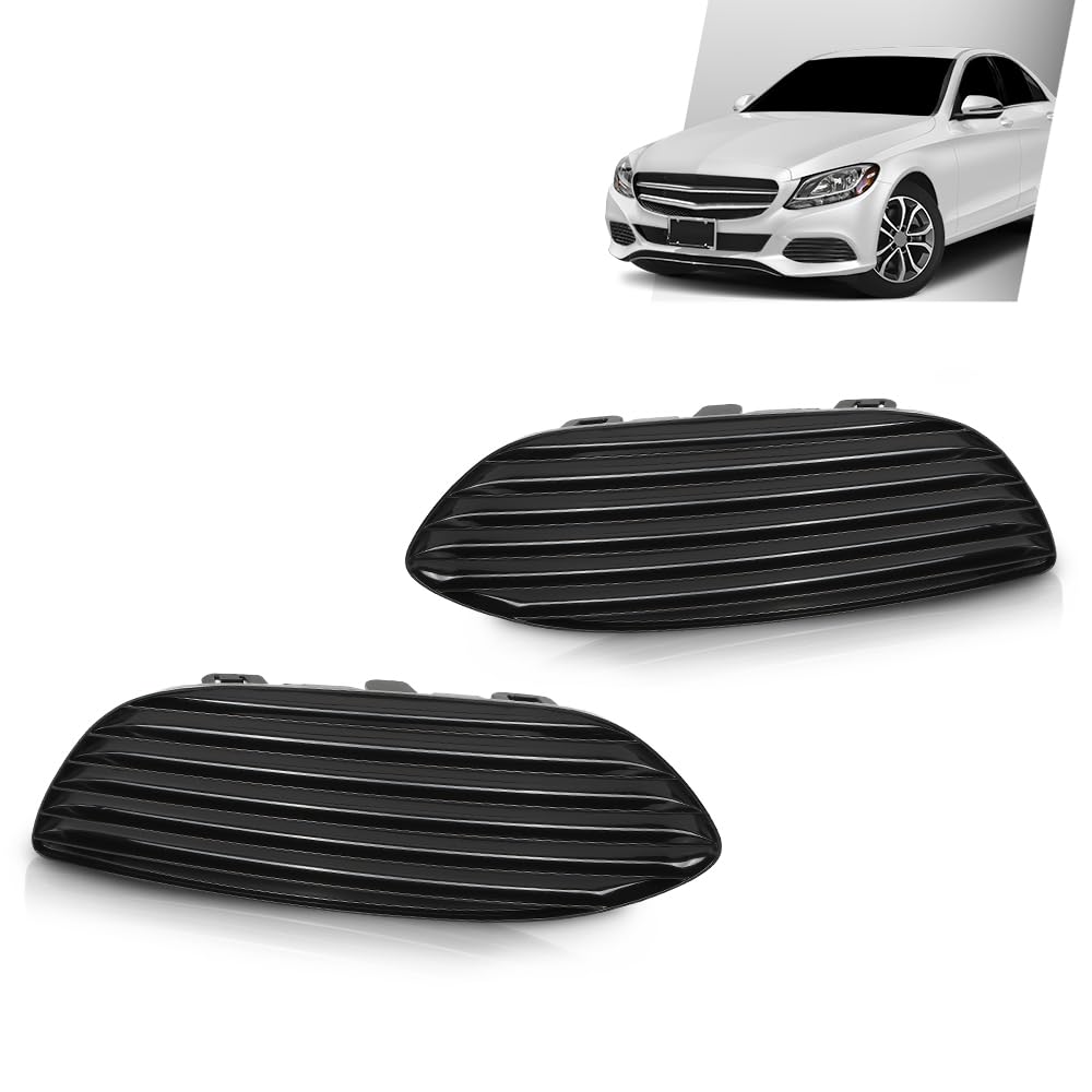 G-PLUS Fog Light Cover Grille Hole Left+Right Compatible with Benz W205 C300 C350e C400 2015-2017,Fit Benz W205 C43 C450 C63 AMG 2016-2017 2058851523