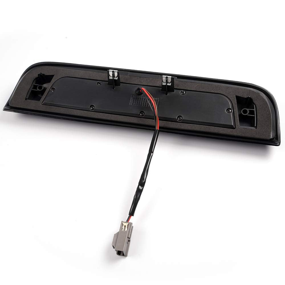 G-PLUS High Mount Rear 3rd Third Brake Light Compatible With 2014-2018 Chevy Silverado GMC Sierra 1500 2500 HD 3500 HD LED Cargo Tail Lamp Black Housing Smoky Red Lens