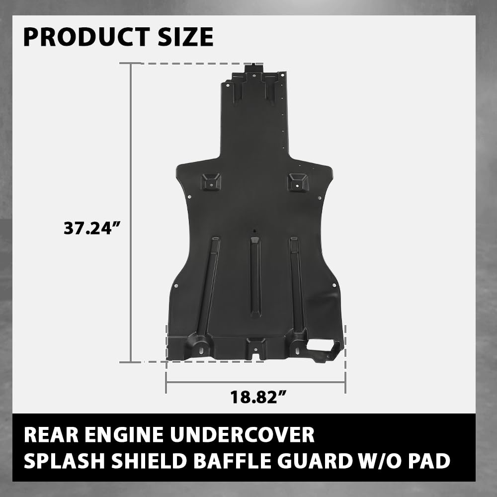 G-PLUS Rear Engine Undercover Splash Shield Baffle Guard W/O Pad, Compatible with Porsche Cayenne 2011-2018, 958-504-231-00, 95850423100, 958 504 231 00
