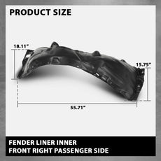 G-PLUS Fender Liner for Toyota Camry 2018-2020 Front Right Black Additional Angle