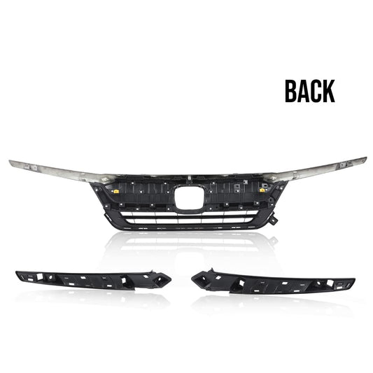 G-PLUS Front Upper Grill w/Molding Trim Compatible with Honda Pilot 2019-2021 HO1210158,71150TG7A50 Chrome Plastic Grille