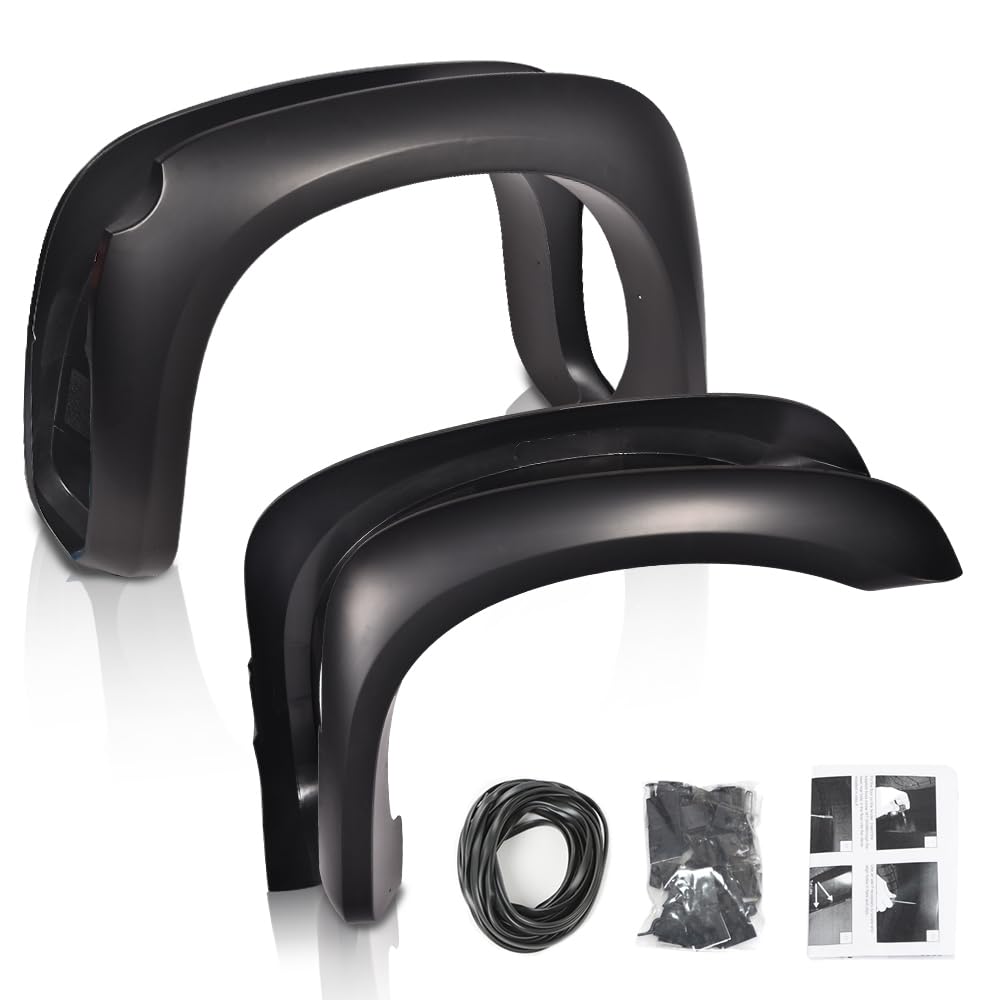 G-PLUS Fender Flares Compatible with Dodge Dakota Crew Cab Pickup 2005-2011 Wheel Opening Molding Arch Trim 4PCS Black