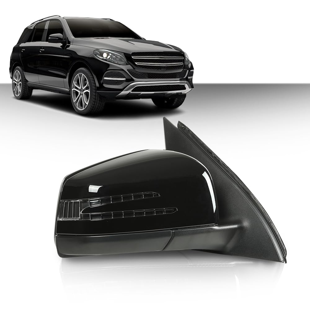 G-PLUS Rear View Mirror w/o Blind Spot Right Side Glossy Black Compatible with Benz GLE (W166)/GLS (X166) 2015-2019,Fit Benz GL (X166) 2012-2019,Fit Benz M (W166) 2012-2016 1668108300 1668108500