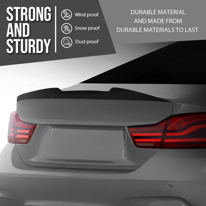 G-PLUS Rear Trunk Spoiler Wing Compatible with BMW 4-Series F32 2 Door Coupe 428i 435i 440i 2012 2013 2014 2015 2016 2017 2018 2019 2020 Rear Spoiler Wing Glossy Black