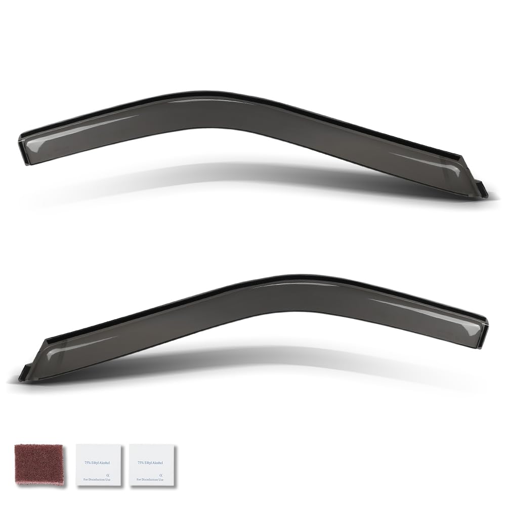 G-PLUS Out-Channel Mount Ventvisor Window Deflectors Compatible with Ford F150 2015-2026; Fit Ford F250/ F350/ F450 Super Duty Standard Cab Only 2017-2026 2 PCS Smoky