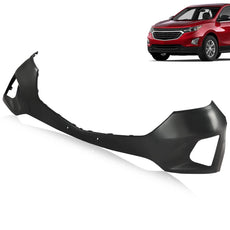 G-PLUS Front Bumper Cover Primed Compatible with Chevy Equinox 2018-2020 Black Front View