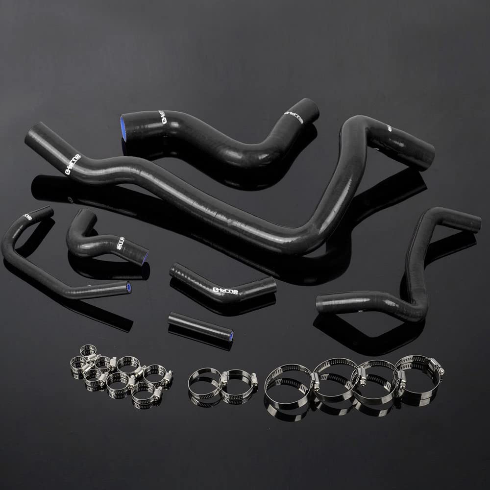 G-PLUS Silicone Radiator Hose Clamps kit Compatible With Volvo 97 850 T-5/1998-2000 S70/1998-2004 V70 7PCS Black