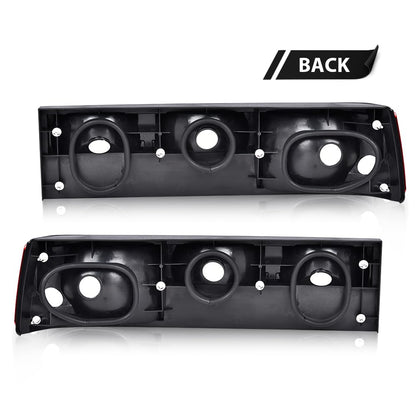 G-PLUS Taillights Taillamps Rear Brake Lights Left&Right w/o Bulbs Compatible with Ford Mustang 1987-1993 E7ZZ13405A, E7ZZ13404A,Red Lens Black Housing Faros Traseros Luces TraserasAssembly
