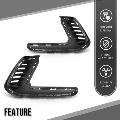 G-PLUS Pair Front Bumper Fog Lamp Cap Cover Compatible with Hyundai Elantra Sedan 2017-2018 86563F2000, 86564F2000 Black