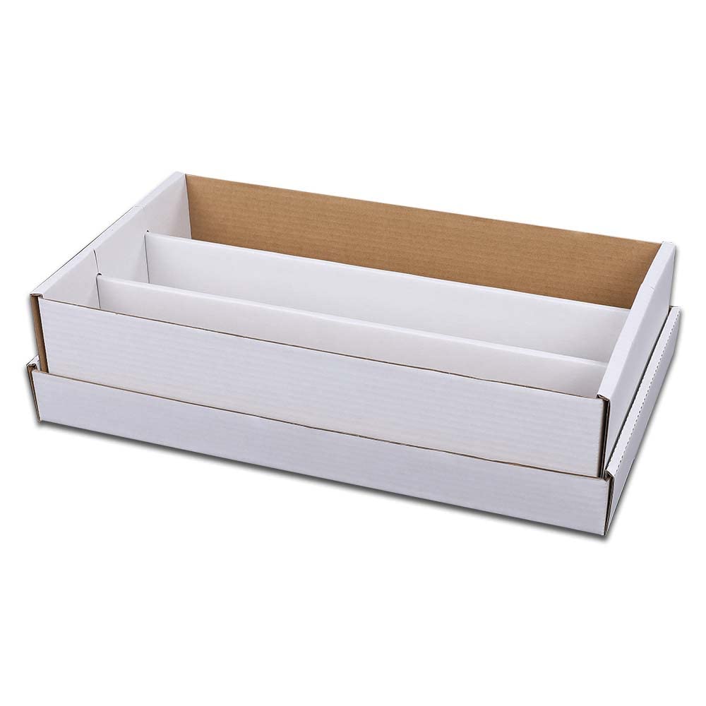 G-PLUS Trading Card Storage Box 3000 Count White Corrugated Cardboard Box Versatile Card Storage Box (Card not included)